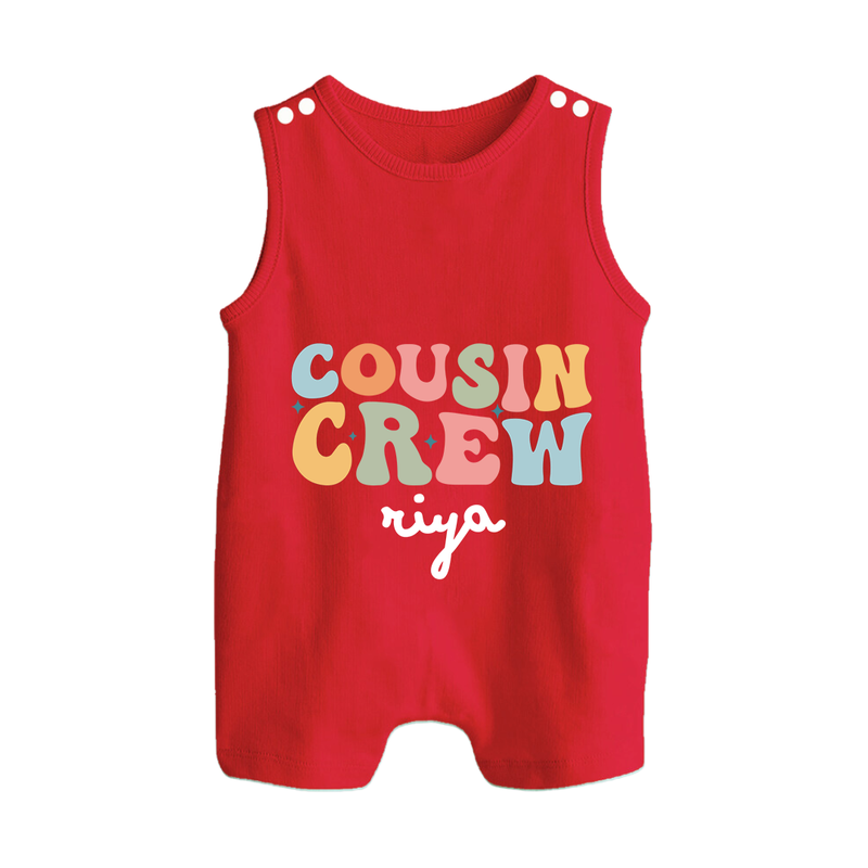 Cousin Crew Romper Suit / Sleeveless Romper | Matching Outfits for Baby Cousins - RED - 0 - 5 Months Old (Chest 18")