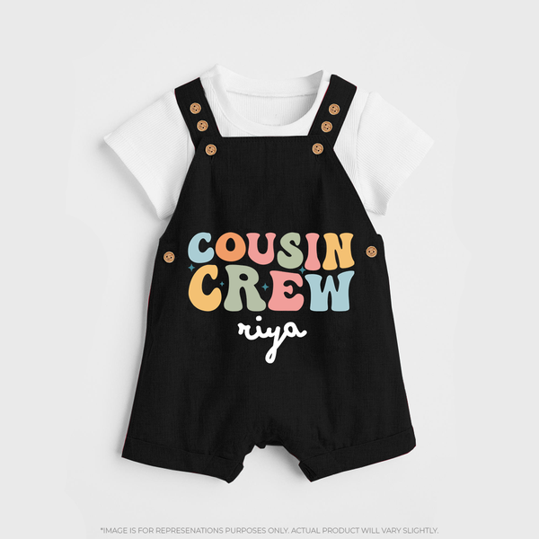 Cousin Crew Dungaree Set | Matching Outfits for Baby Cousins - BLACK - 0 - 5 Months Old (Chest 18")