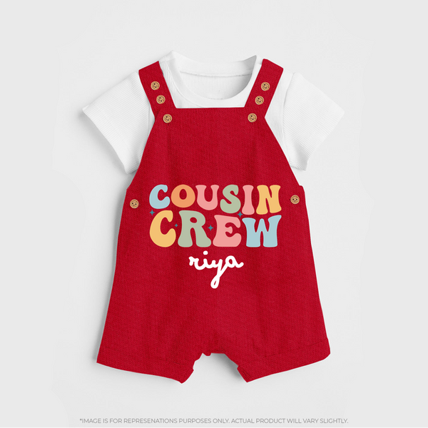Cousin Crew Dungaree Set | Matching Outfits for Baby Cousins - RED - 0 - 5 Months Old (Chest 18")