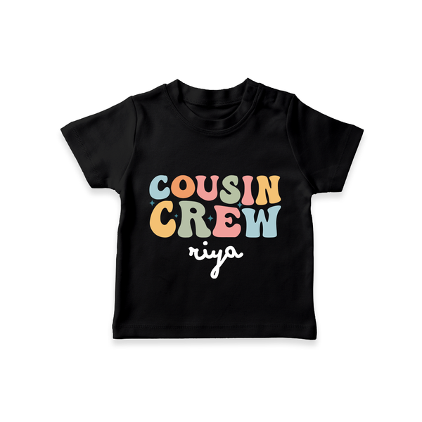 Cousin Crew T-Shirt | Matching Outfits for Baby Cousins - BLACK - 0-5 Months Old (Chest 17")