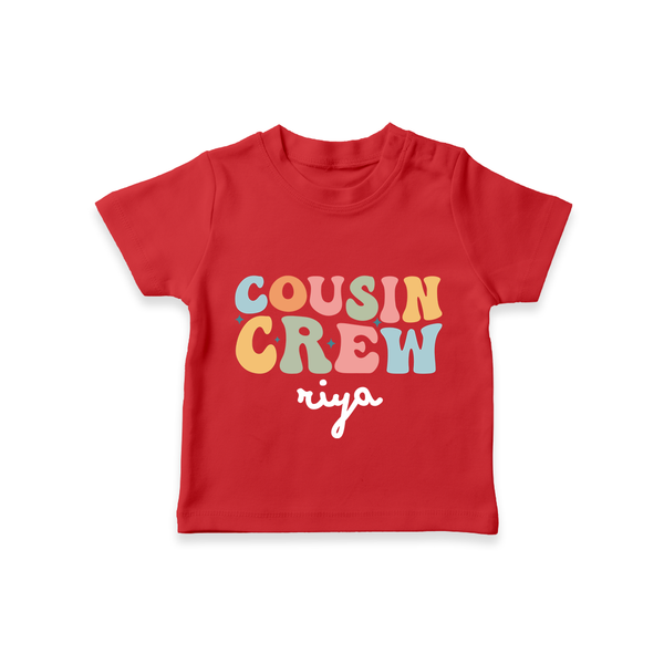 Cousin Crew T-Shirt | Matching Outfits for Baby Cousins - RED - 0-5 Months Old (Chest 17")