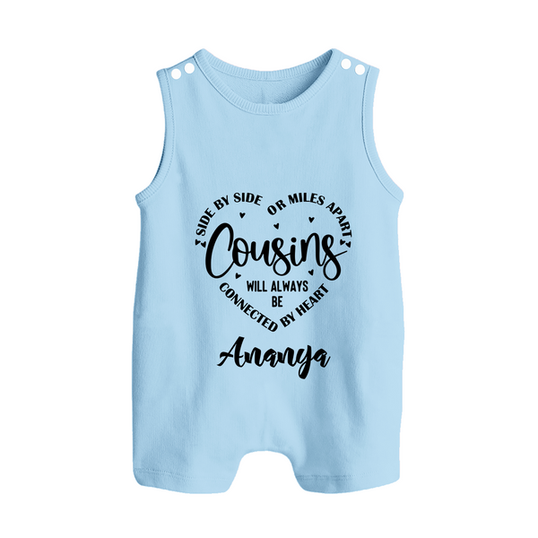 Cousin Connection Romper Suit / Sleeveless Romper | Customizable Baby Clothing - BABY BLUE - 0 - 5 Months Old (Chest 18")