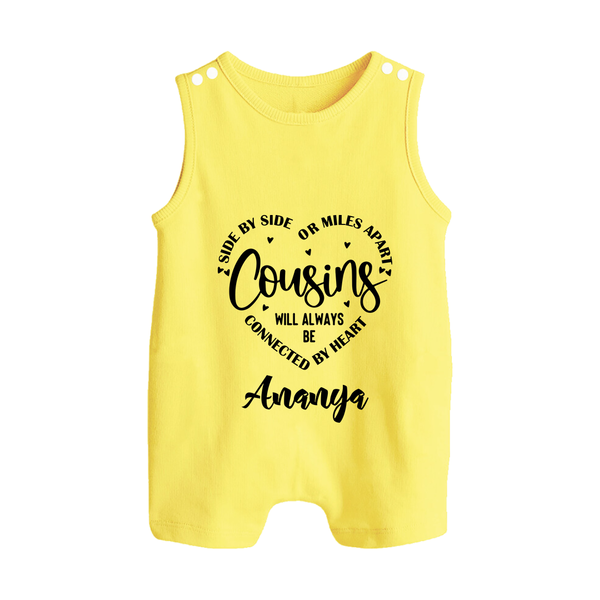 Cousin Connection Romper Suit / Sleeveless Romper | Customizable Baby Clothing - PASTEL YELLOW - 0 - 5 Months Old (Chest 18")