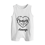 Cousin Connection Romper Suit / Sleeveless Romper | Customizable Baby Clothing - WHITE - 0 - 5 Months Old (Chest 18")