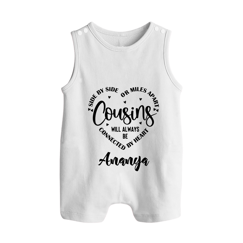 Cousin Connection Romper Suit / Sleeveless Romper | Customizable Baby Clothing - WHITE - 0 - 5 Months Old (Chest 18")
