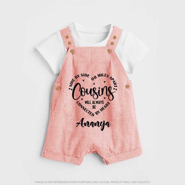 Cousin Connection Dungaree Set | Customizable Baby Clothing - PEACH - 0 - 5 Months Old (Chest 18")