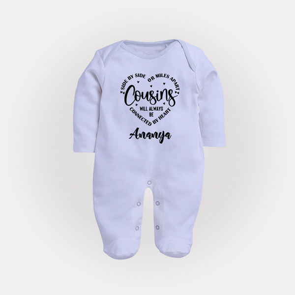 Cousin Connection Sleep Suit / Full Sleeve Bodysuit | Customizable Baby Clothing - BABY BLUE - New Born (Chest 7.5")