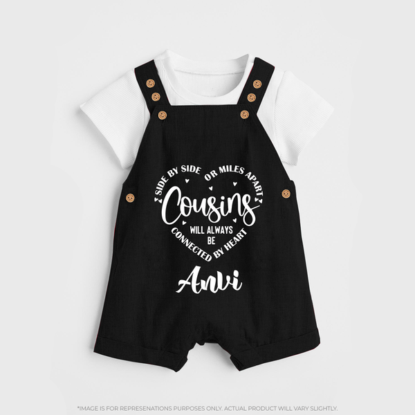 Cousin Connection Dungaree Set | Customizable Baby Clothing - BLACK - 0 - 5 Months Old (Chest 18")