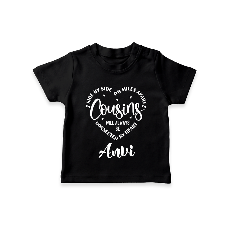 Cousin Connection T-Shirt | Customizable Baby Clothing - BLACK - 0-5 Months Old (Chest 17")