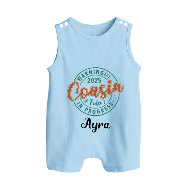 My First Cousin Bond Romper Suit / Sleeveless Romper | Celebrate Family Ties - BABY BLUE - 0 - 5 Months Old (Chest 18")