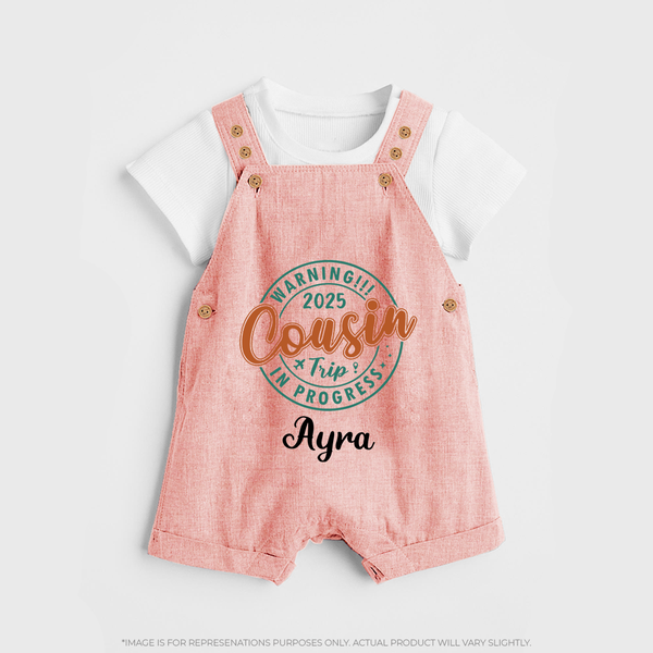 My First Cousin Bond Dungaree Set | Celebrate Family Ties - PEACH - 0 - 5 Months Old (Chest 18")
