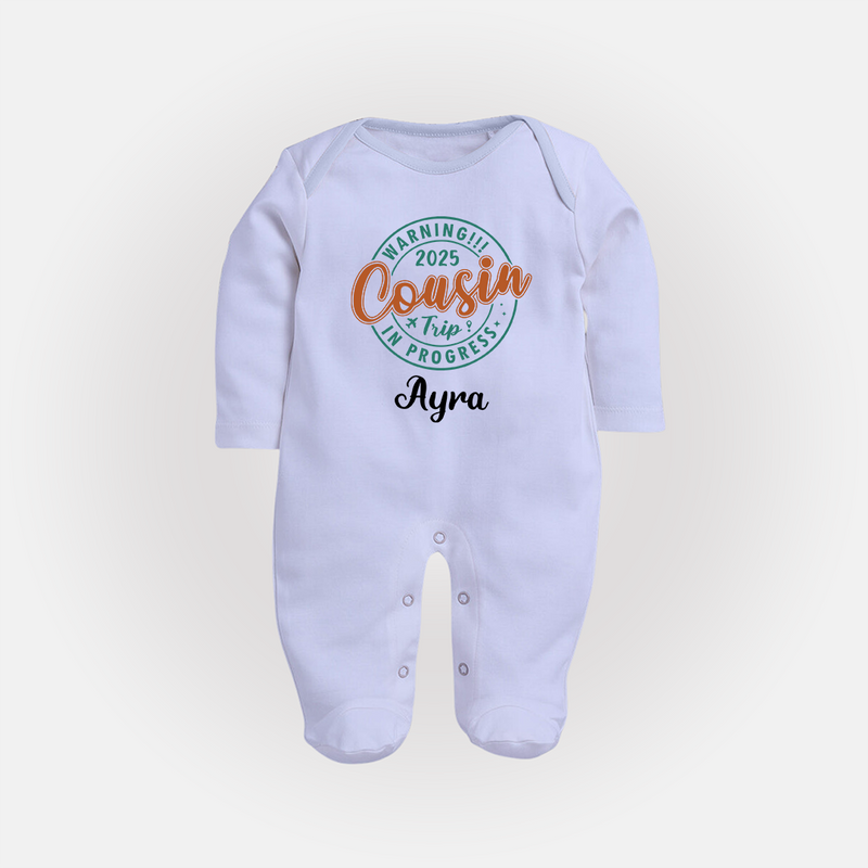 My First Cousin Bond Sleep Suit / Full Sleeve Bodysuit | Celebrate Family Ties - BABY BLUE - New Born (Chest 7.5")