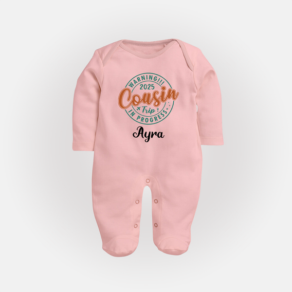My First Cousin Bond Sleep Suit / Full Sleeve Bodysuit | Celebrate Family Ties - BABY PINK - New Born (Chest 7.5")