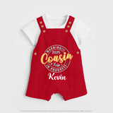 My First Cousin Bond Dungaree Set | Celebrate Family Ties - RED - 0 - 5 Months Old (Chest 18")