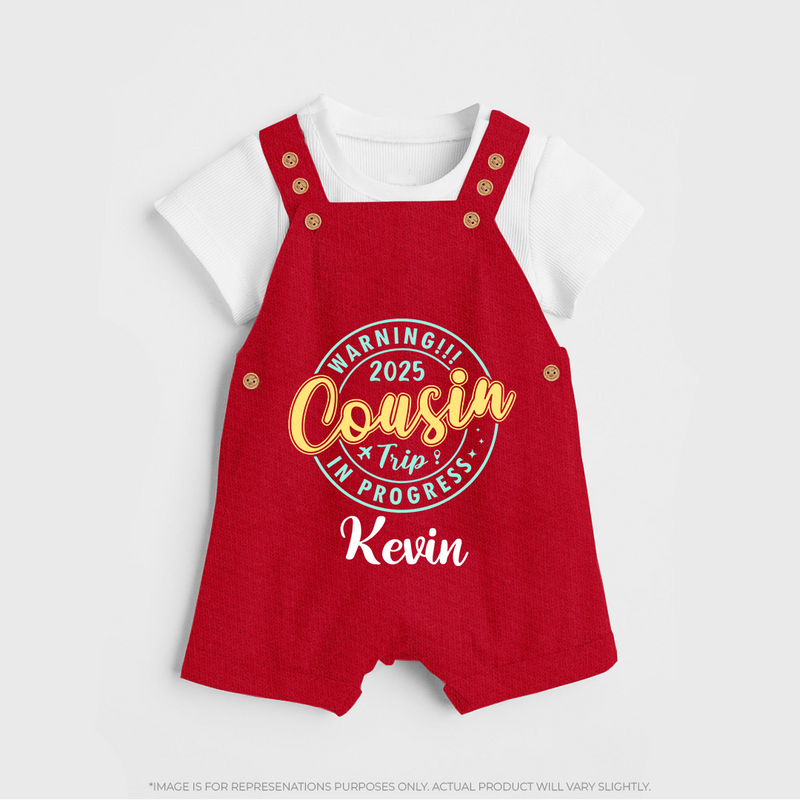 My First Cousin Bond Dungaree Set | Celebrate Family Ties - RED - 0 - 5 Months Old (Chest 18")