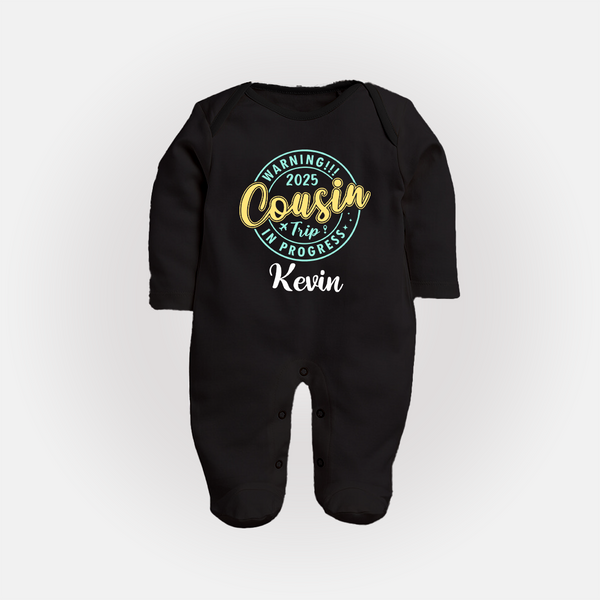 My First Cousin Bond Sleep Suit / Full Sleeve Bodysuit | Celebrate Family Ties - BLACK - New Born (Chest 7.5")