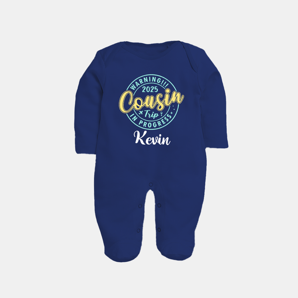 My First Cousin Bond Sleep Suit / Full Sleeve Bodysuit | Celebrate Family Ties - NAVY BLUE - New Born (Chest 7.5")