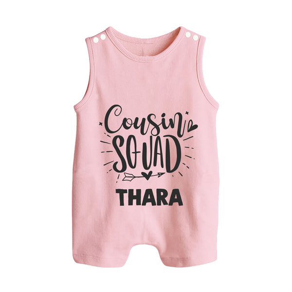 Cousin Squad Cotton Romper Suit / Sleeveless Romper | Personalized Baby Wear - BABY PINK - 0 - 5 Months Old (Chest 18")