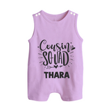 Cousin Squad Cotton Romper Suit / Sleeveless Romper | Personalized Baby Wear - LILAC - 0 - 5 Months Old (Chest 18")