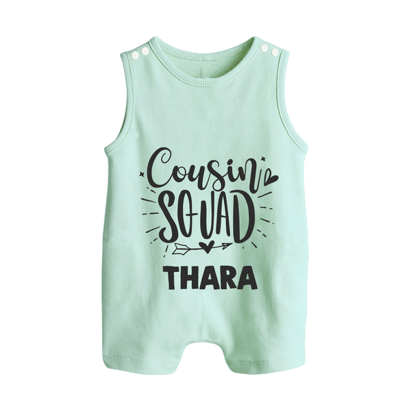 Cousin Squad Cotton Romper Suit / Sleeveless Romper | Personalized Baby Wear - MINT GREEN - 0 - 5 Months Old (Chest 18")