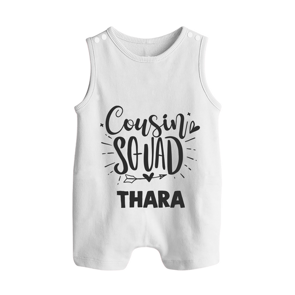 Cousin Squad Cotton Romper Suit / Sleeveless Romper | Personalized Baby Wear - WHITE - 0 - 5 Months Old (Chest 18")