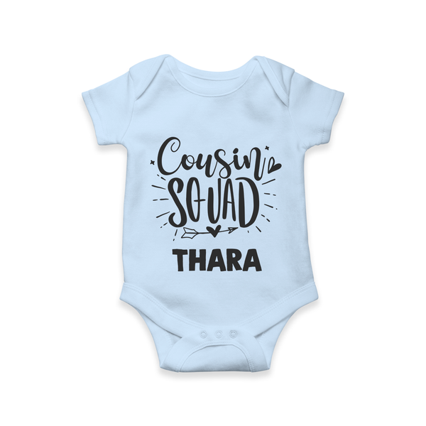 Cousin Squad Cotton Romper / Onesie | Personalized Baby Wear - BABY BLUE - New Born (Chest 14")