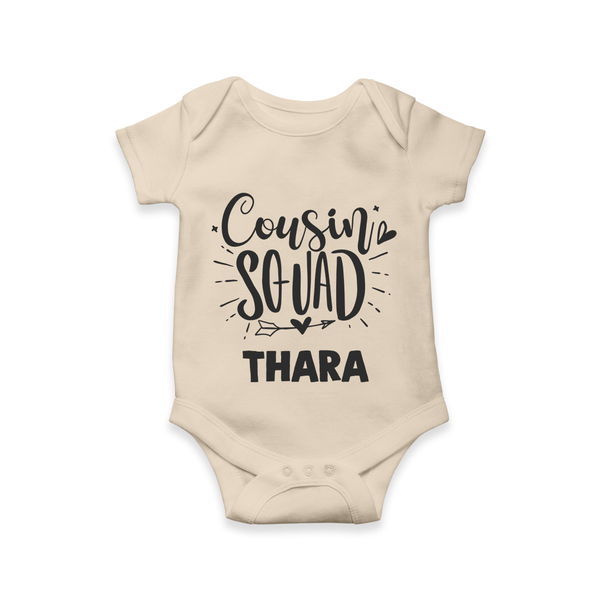 Cousin Squad Cotton Romper / Onesie | Personalized Baby Wear - IVORY - New Born (Chest 14")