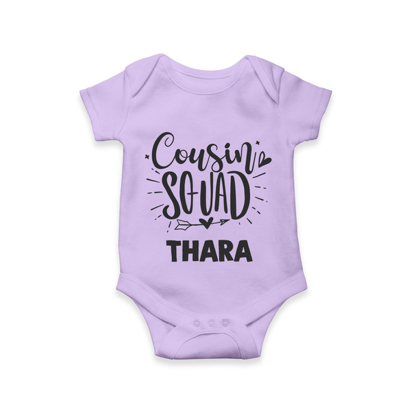Cousin Squad Cotton Romper / Onesie | Personalized Baby Wear - LILAC - New Born (Chest 14")