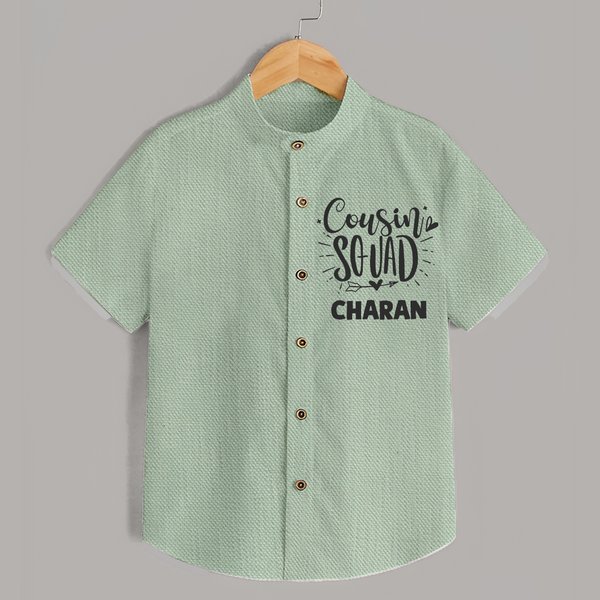Cousin Squad Cotton Shirt | Personalized Baby Wear - MINT GREEN - 0 - 6 Months Old (Chest 23")