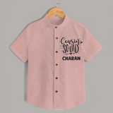 Cousin Squad Cotton Shirt | Personalized Baby Wear - PEACH - 0 - 6 Months Old (Chest 23")
