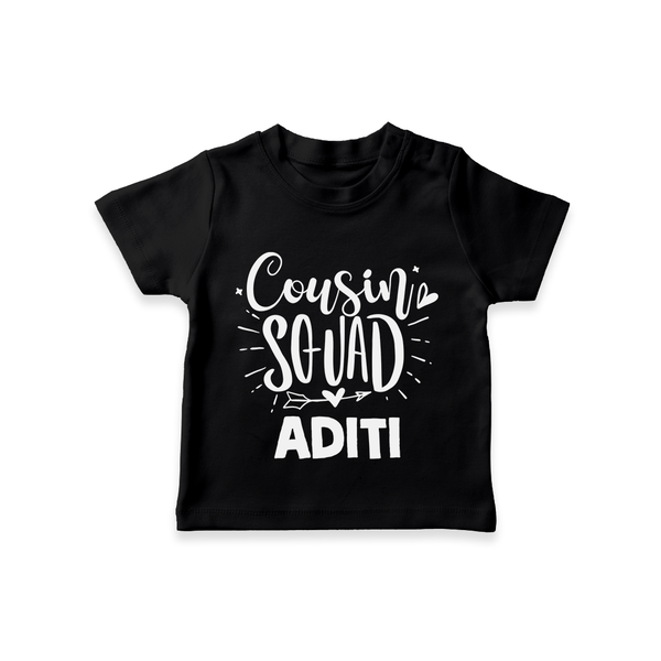 Cousin Squad Cotton T-Shirt | Personalized Baby Wear - BLACK - 0-5 Months Old (Chest 17")