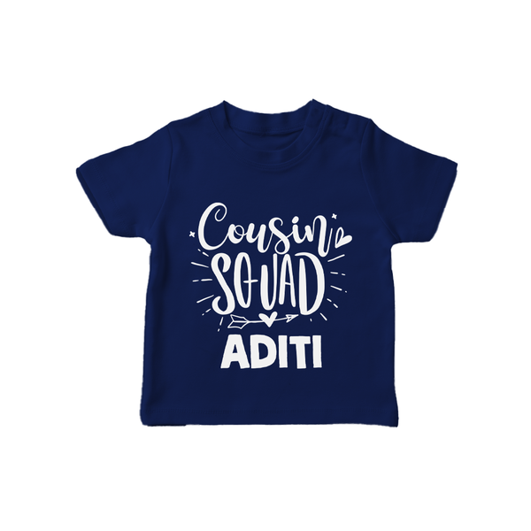 Cousin Squad Cotton T-Shirt | Personalized Baby Wear - NAVY BLUE - 0-5 Months Old (Chest 17")