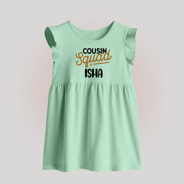 Tiny Cousin Team Baby Frock | Personalized Infant Apparel - MINT GREEN - 0 - 3 Months Old (Chest 17")