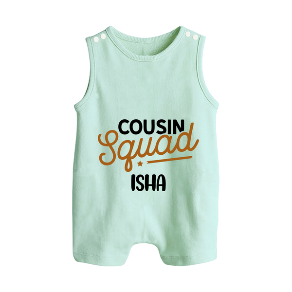 Tiny Cousin Team Romper Suit / Sleeveless Romper | Personalized Infant Apparel - MINT GREEN - 0 - 5 Months Old (Chest 18")
