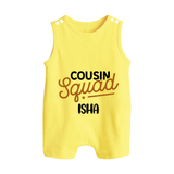 Tiny Cousin Team Romper Suit / Sleeveless Romper | Personalized Infant Apparel - PASTEL YELLOW - 0 - 5 Months Old (Chest 18")