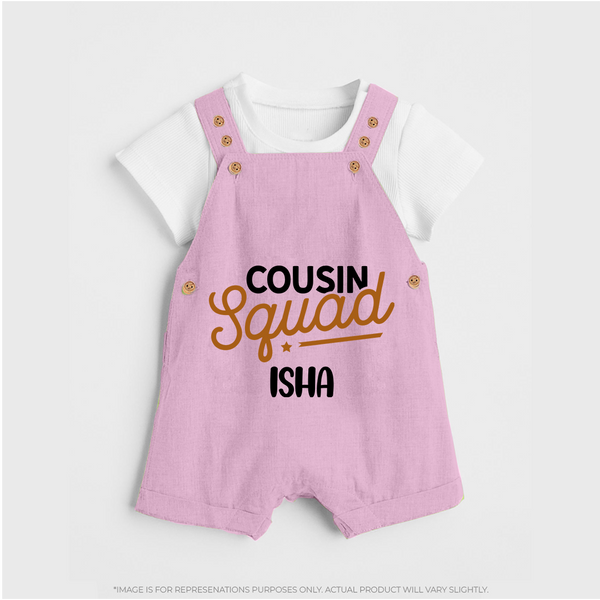 Tiny Cousin Team Dungaree Set | Personalized Infant Apparel - BABY PINK - 0 - 5 Months Old (Chest 18")