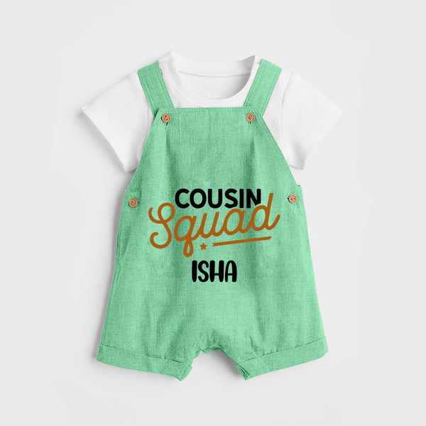 Tiny Cousin Team Dungaree Set | Personalized Infant Apparel - GREEN - 0 - 5 Months Old (Chest 18")
