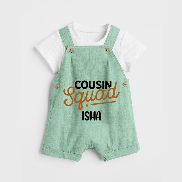 Tiny Cousin Team Dungaree Set | Personalized Infant Apparel - MINT GREEN - 0 - 5 Months Old (Chest 18")