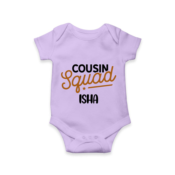 Tiny Cousin Team Romper / Onesie | Personalized Infant Apparel - LILAC - New Born (Chest 14")
