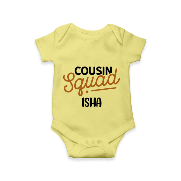 Tiny Cousin Team Romper / Onesie | Personalized Infant Apparel - PASTEL YELLOW - New Born (Chest 14")