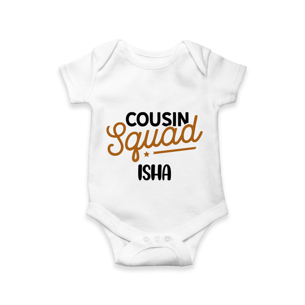 Tiny Cousin Team Romper / Onesie | Personalized Infant Apparel - WHITE - New Born (Chest 14")