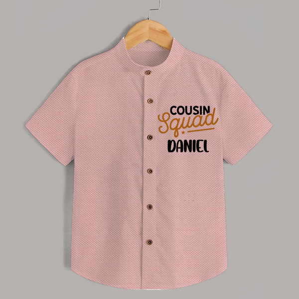 Tiny Cousin Team Shirt | Personalized Infant Apparel - PEACH - 0 - 6 Months Old (Chest 23")