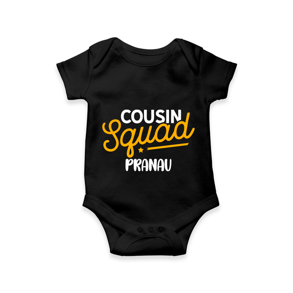 Tiny Cousin Team Romper / Onesie | Personalized Infant Apparel - BLACK - New Born (Chest 14")