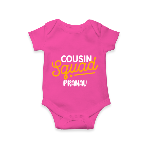Tiny Cousin Team Romper / Onesie | Personalized Infant Apparel - HOT PINK - New Born (Chest 14")