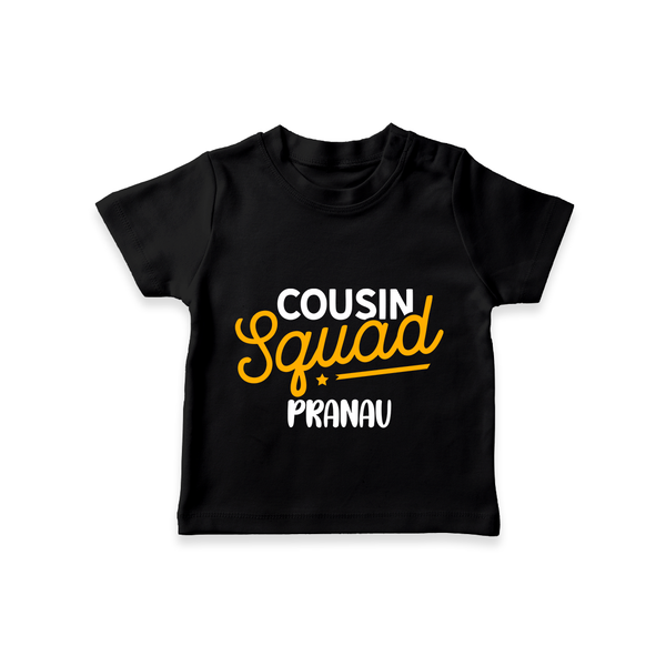 Tiny Cousin Team T-Shirt | Personalized Infant Apparel - BLACK - 0-5 Months Old (Chest 17")
