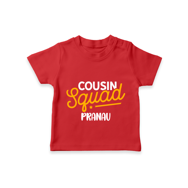 Tiny Cousin Team T-Shirt | Personalized Infant Apparel - RED - 0-5 Months Old (Chest 17")