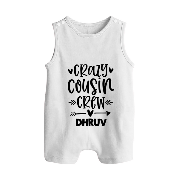 Cousin Charm Romper Suit / Sleeveless Romper Outfit | Celebrate the Cousin Bond - WHITE - 0 - 5 Months Old (Chest 18")