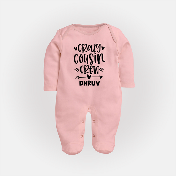 Cousin Charm Sleep Suit / Full Sleeve Bodysuit Outfit | Celebrate the Cousin Bond - BABY PINK - New Born (Chest 7.5")
