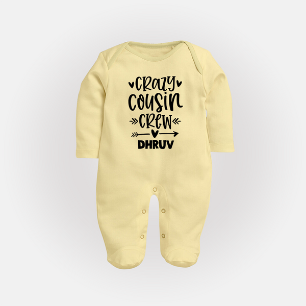 Cousin Charm Sleep Suit / Full Sleeve Bodysuit Outfit | Celebrate the Cousin Bond - PASTEL YELLOW - New Born (Chest 7.5")