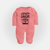 Cousin Charm Sleep Suit / Full Sleeve Bodysuit Outfit | Celebrate the Cousin Bond - PEACH - New Born (Chest 7.5")